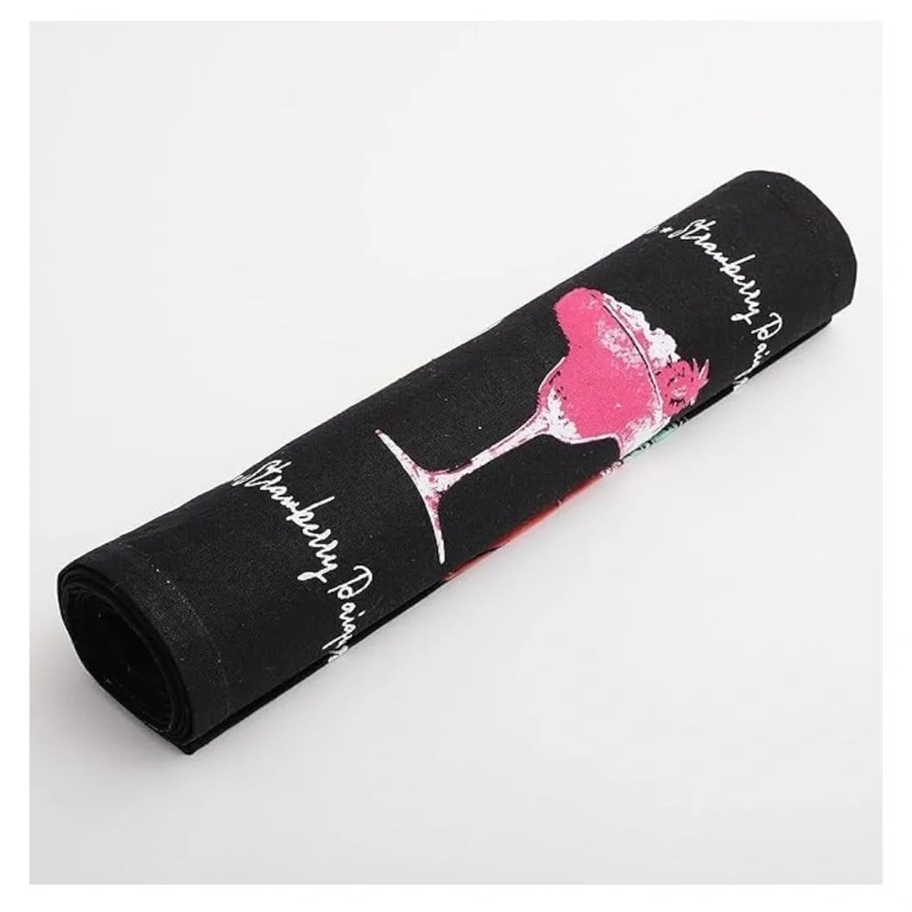 Colorful Cocktail Print Fabric table runner